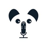 koala met microfoon logo-ontwerp vector