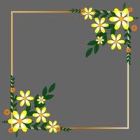 bloemen rechthoekig frame vector