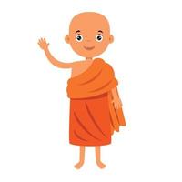 cartoon tekening van boeddhistische monnik vector