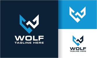 geometrisch wolvenlogo vector