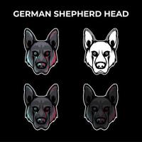 Duitse herdershond hoofd vector collectie