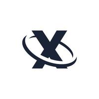 letter x logo initiaal met cirkelvorm. swoosh alfabet logo eenvoudig en minimalistisch vector
