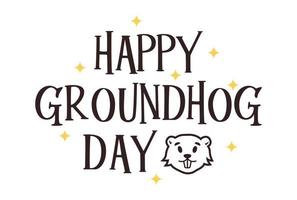 happy ground hog day typografie vector