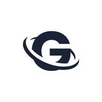 letter g logo initiaal met cirkelvorm. swoosh alfabet logo eenvoudig en minimalistisch vector