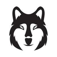 gezicht zwart Siberische husky logo ontwerp vector grafisch symbool pictogram teken illustratie creatief idee