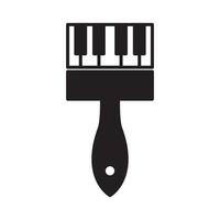 penseel verf met piano logo ontwerp vector grafisch symbool pictogram teken illustratie creatief idee