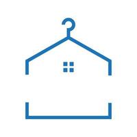 huis met wasgoed hanger logo ontwerp vector grafisch symbool pictogram teken illustratie creatief idee