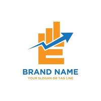letter e bedrijfsfinanciën logo vector