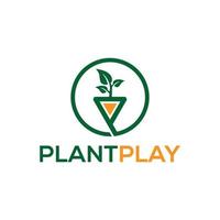 plant play logo en vector afbeelding