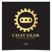 luxe gouden chat gear logo premium elegante sjabloon vector eps 10