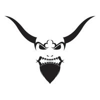 monster masker cultuur met hoorn logo ontwerp vector grafisch symbool pictogram teken illustratie creatief idee