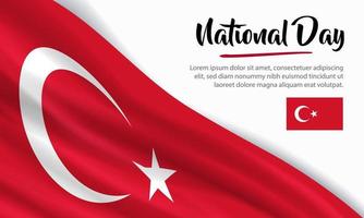 gelukkige nationale feestdag turkije. banner, wenskaart, flyer ontwerp. poster sjabloonontwerp vector