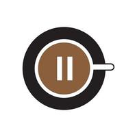 koffiekopje met pictogram pauze logo symbool pictogram vector grafisch ontwerp
