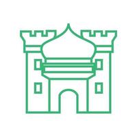 moskee poort koepel lijn logo ontwerp vector grafisch symbool pictogram teken illustratie creatief idee