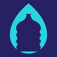 abstract druppel water met gallon logo symbool pictogram vector grafisch ontwerp illustratie idee creatief