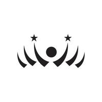 hand mens met ster leiderschap logo symbool pictogram vector grafisch ontwerp