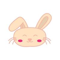 konijn of konijntje hoofd gezicht glimlach schattige cartoon logo vectorillustratie vector