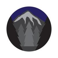 nacht berg met dennen boom bos logo ontwerp vector grafisch symbool pictogram teken illustratie creatief idee