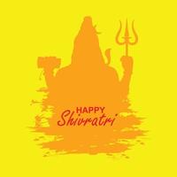 Lord Shiv Shankar silhouet achtergrond voor Maha Shivratri vector