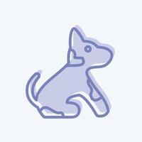 huisdier hond pictogram in trendy tweekleurige stijl geïsoleerd op zachte blauwe achtergrond vector