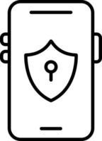 pictogramstijl voor mobiele veiligheid vector
