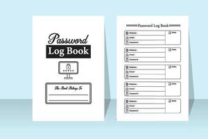 wachtwoord tracker notebook. website informatie en wachtwoord tracker logboek. wachtwoord notebook sjabloon interieur. logboek interieur. website tijdschrift interieur. vector