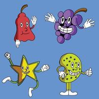 veelkleurige schattige fruit mascottes cartoon vector