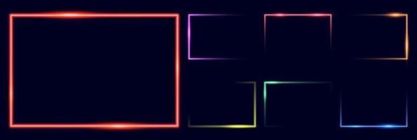 neon rechthoekig frame instellen vector