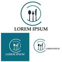 vork en lepel restaurant logo vector sjabloon