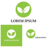 logo's van groene boom blad ecologie natuur element vector