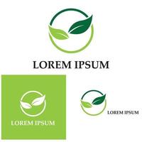 logo's van groene boom blad ecologie natuur element vector