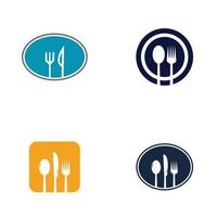 vork en lepel restaurant logo vector sjabloon