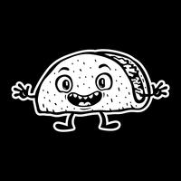 Leuke grappige Cartoon Taco vectorillustratie vector