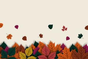 herfstachtergrond met vallende herfstbladeren vector