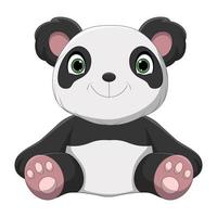 cartoon schattige baby panda zittend vector