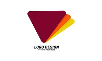 voorraad vector driehoek document papier element sjabloon logo financieel en marketing