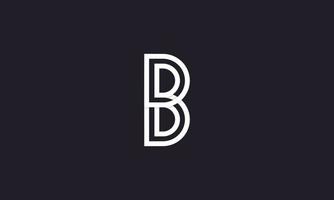 voorraad vector monogram letter b logo ontwerp mockup parallelle lijnen