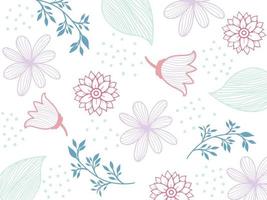 bloemen naadloos patroon. witte silhouetten bloemen, bladeren, takken op donkerblauwe achtergrond. vectorillustratie. vector