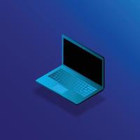 realistische trendy moderne laptop in isometrie vectorillustratie vector