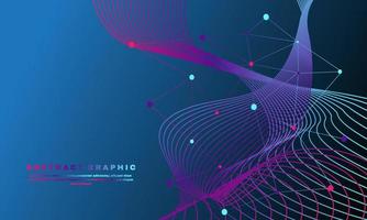 geweldige geometrische abstracte achtergrond met verbonden lijnen en golfstroommolecuul en communicatiedeel 2. vector