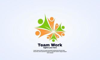 abstract creatief team werk logo ontwerp vector illustratie blauwe kleur