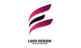 voorraad vector creatief eerste logo e met kleurrijke ontwerpsjabloon