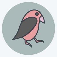 huisdier vogel pictogram in trendy kleur mate stijl geïsoleerd op zachte blauwe achtergrond vector