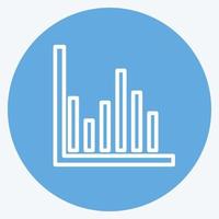 kolomdiagrampictogram in trendy blauwe ogenstijl geïsoleerd op zachte blauwe achtergrond vector