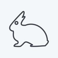 huisdier konijn pictogram in trendy lijnstijl geïsoleerd op zachte blauwe achtergrond vector