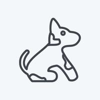 huisdier hond pictogram in trendy lijnstijl geïsoleerd op zachte blauwe achtergrond vector