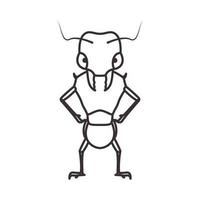 dier cartoon mier krijger logo vector symbool pictogram ontwerp illustratie