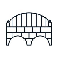 stenen brug lijntekeningen overzicht logo vector pictogram ontwerp