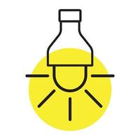 creatieve fles lamp verlichting logo vector pictogram illustratie ontwerp