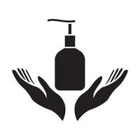 silhouet hand hoop handdesinfecterend logo vector pictogram illustratie ontwerp